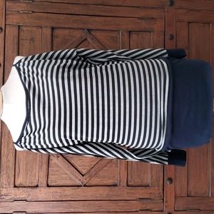 American Attitudes Striped Long Sleeve Cold Shoulder Top